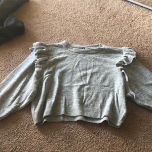 H&M cropped ruffle sweater